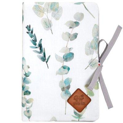 SEVIRA KIDS Prot&egrave;ge carnet de sant&eacute; b&eacute;b&eacute; en coton eucalyptus PROT-CS-EUCA