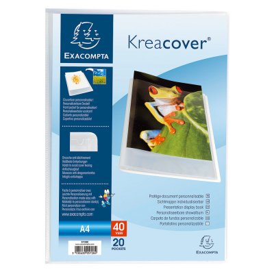 EXACOMPTA Prot&egrave;ge-documents Kreacover&reg; 40 Vues - A4. Incolore