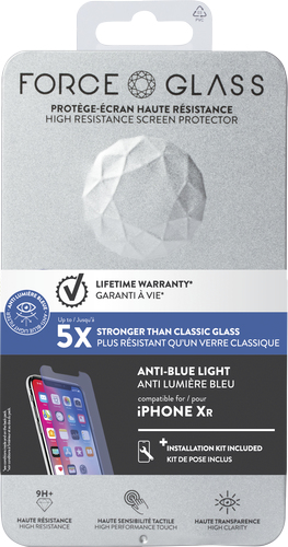 FORCE Prot&egrave;ge-&eacute;cran en verre tremp&eacute;  Glass anti-bleu pour iPhone XR