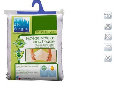 NUIT DES VOSGES Prot&egrave;ge matelas absorbant coton anti-acariens greenfirst carl 140x190