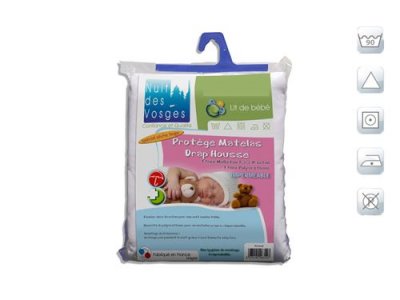 NUIT DES VOSGES Prot&egrave;ge matelas b&eacute;b&eacute; imperm&eacute;able arnaud micro-respirant 60x120