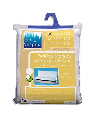 NUIT DES VOSGES Prot&egrave;ge matelas clic-clac absorbant coton aubin 120x190