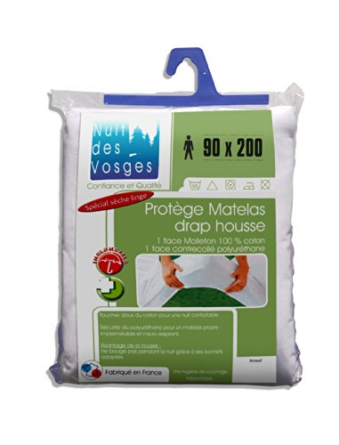 NUIT DES VOSGES Prot&egrave;ge matelas imperm&eacute;able arnaud micro-respirant 90x200