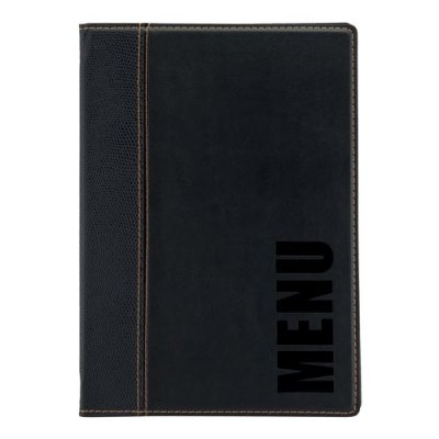 SECURIT Prot&egrave;ge-menus contemporain  noir -Format A5 - -