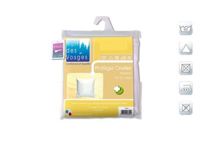 NUIT DES VOSGES Prot&egrave;ge oreiller absorbant sous taie coton aubin 65x65