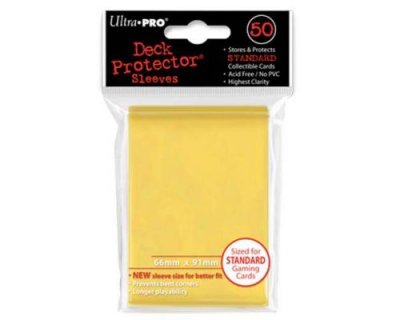 ASMODEE Prot&egrave;ges cartes sleeves ultra-pro jaune (x 50) - 