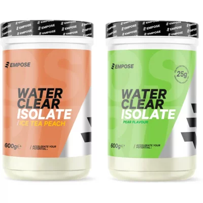 Prot&eacute;ine en poudre th&eacute; glac&eacute; &agrave; la p&ecirc;che et Poire Empose Water Clear Isolate