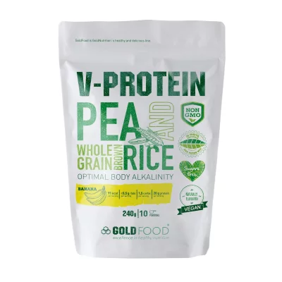GOLD NUTRITION Prot&eacute;ine V&eacute;gane GoldNutrition V-Protein Kombucha Banane 240g