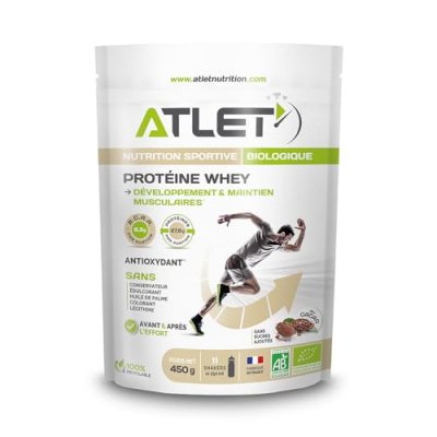 ATLET NUTRITION PROTEINE WHEY NATIVE ENERGETIQUE ATLET Cacao 450g