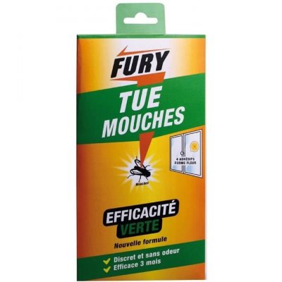 FURY PROVEN ORAPI  Tue Mouches - Bo&icirc;te de 4 &eacute;tuis adh&eacute;sifs