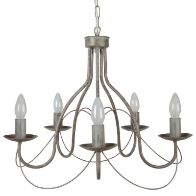TOSEL Proven&ccedil;ale lustre acier 58x58x80 cm taupe et blanc 20682