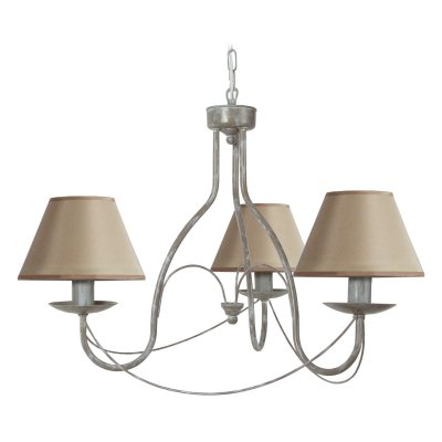 TOSEL Proven&ccedil;ale lustre acier 64x64x80 cm taupe et blanc 20685