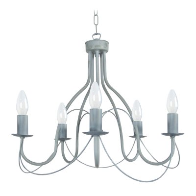 TOSEL PROVEN&Ccedil;ALE - Lustre multi bras m&eacute;tal gris blanc