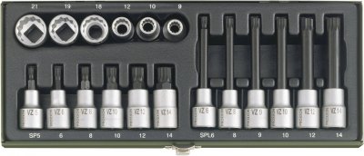 PROXXON 2223296 - Estuche especial 1/2"" spline 18 pcs