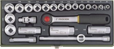 PROXXON  23110 Jeu de cl&eacute;s &agrave; douille 24 pi&egrave;ces 3/8