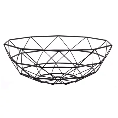 Pt Living - Corbeille &agrave; fruits en m&eacute;tal filaire Diamond 35 cm noir