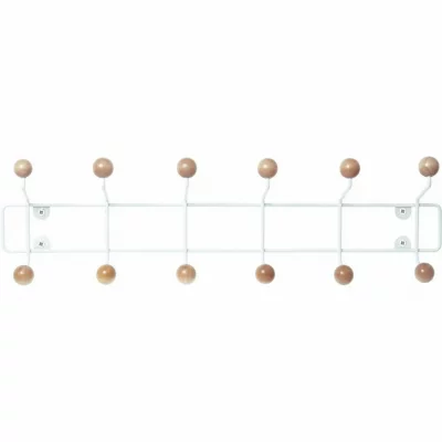 Pt Living - Pat&egrave;re 12 crochets en bois Saturnus blanc et bois clair
