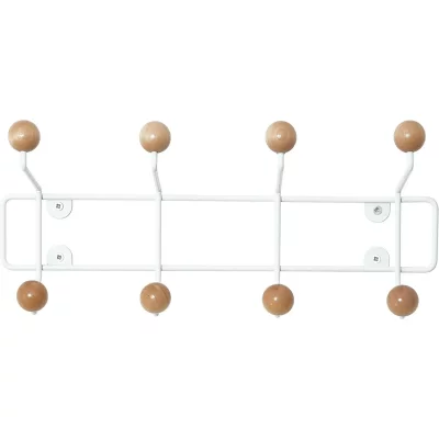 Pt Living - Pat&egrave;re 8 crochets en bois Saturnus Blanc et bois clair