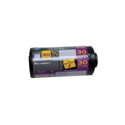 GENERIQUE PUBLI EMBAL Lot de 20 Sacs Poubelle NF 30 L renforc&eacute;s Noirs
