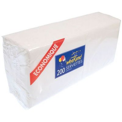 MANUTAN PUBLI EMBAL Lot de 200 Serviettes en papier Blanc 30 x 30 cm 1 pli