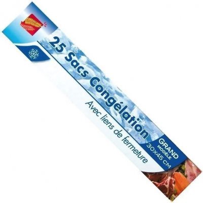 ELBE PUBLI EMBAL Lot de 25 sacs de cong&eacute;lation Grand Mod&egrave;le - 30 x 45 cm