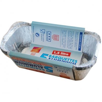 MANUTAN PUBLI EMBAL Lot de 5 barquettes aluminium 1.5 litres - Elbe