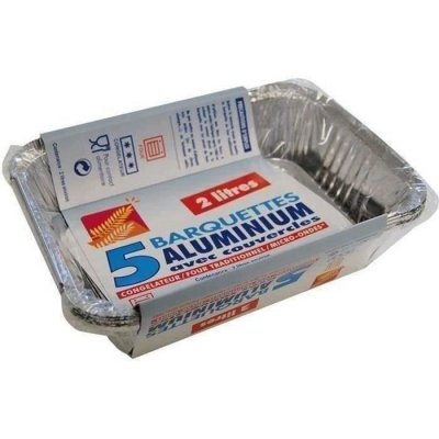 MANUTAN PUBLI EMBAL Lot de 5 barquettes aluminium 2 litres - Elbe