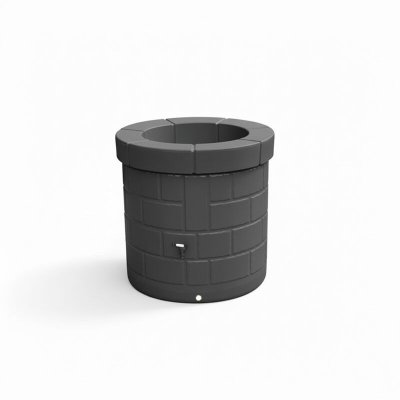 PLAST UP ROTOMOULAGE Puit recuperateur d'eau PEHD - 340 L - Gris anthracite
