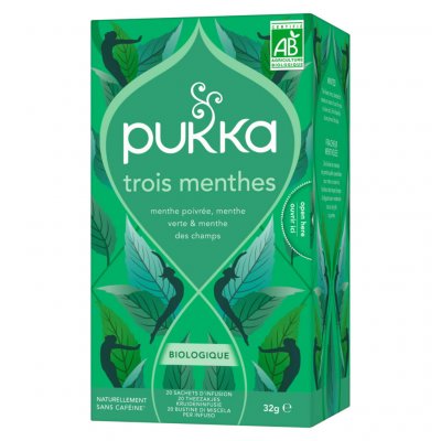 PUKKA  Tisane 3 Menthes Bio 20 Sachets 32 g - Lot de 2