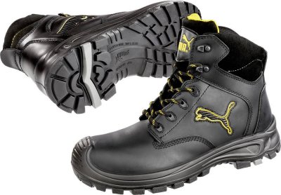 PUMA  630411.44 Borneo Black Chaussures de s&eacute;curit&eacute; Mid S3 HRO SRC Taille 44