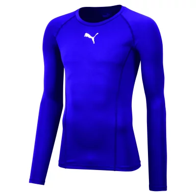 PUMA  Homme Liga Baselayer Tee Ls T Shirt, Bleu Marine, M EU