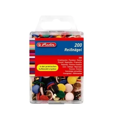 HERLITZ Punaises, assorti par couleur, diam&egrave;tre 9,5 mm  8770109