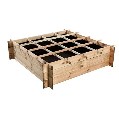 FORESTEA PUR'GARDEN 8711615148880 Potager Pin Egine, Bois Naturel, 120 x 120 x 30 cm