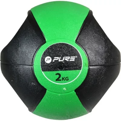 PURE 2IMPROVE Pure2Improve Ballon m&eacute;dicinal avec poign&eacute;es 2 kg Vert
