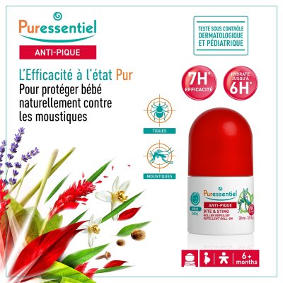 PURESSENTIEL  ANTI-PIQUE - Roller Repulsif B&eacute;b&eacute;, 30ml