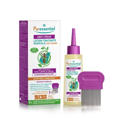 PURESSENTIEL  Lotion Traitante Anti-Poux avec Peigne 100ml