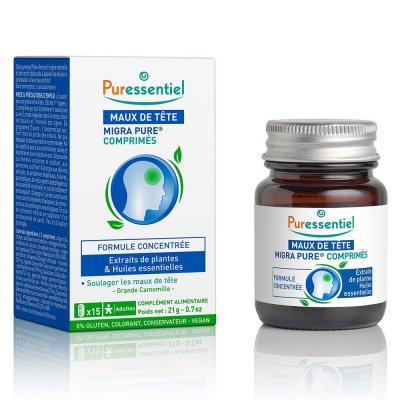PURESSENTIEL  Migra Pure Maux de T&ecirc;te x15 comprim&eacute;s