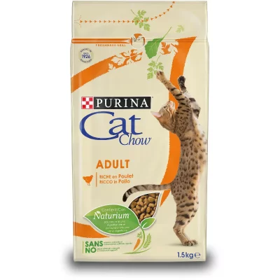 CAT CHOW PURINA  Adulte Croquettes pour Chat NaturiumTM Poulet 3 kg Sac