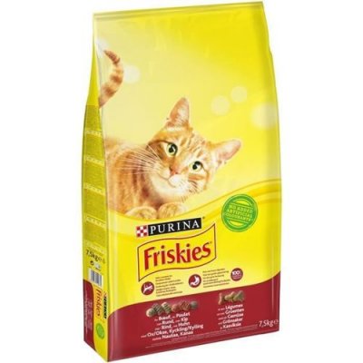 FRISKIES Purina  Chat Adulte au B&oelig;uf au Poulet et aux L&eacute;gumes, 7,5kg