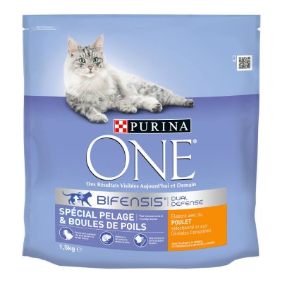 PURINA ONE  Pelage & Boules de Poils - lot % : 4 x 1,5 kg