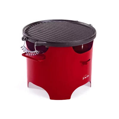 PURLINE  - Barbecue &agrave; l'&eacute;thanol 0.5L en acier rouge - Rouge