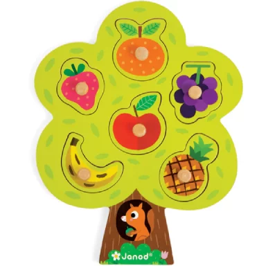 JURATOYS JANOD Puzzle &agrave; encastrement arbre gourmand (6 pi&egrave;ces)
