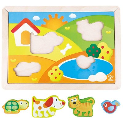HAPE Puzzle enfant 3 en 1 puppy et ses amis h
