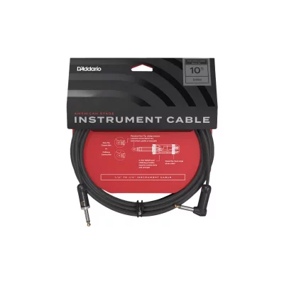 D ADDARIO AND CO PW-AMSGRA-10 - C&acirc;ble instrument American Stage, &agrave; angle droit, 3 m&egrave;tres