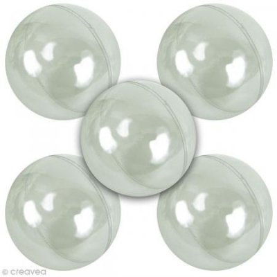 PW INTERNATIONAL  Lot de 5 Boules de Cristal Plastique 8 cm adapt&eacute; Alimentaire