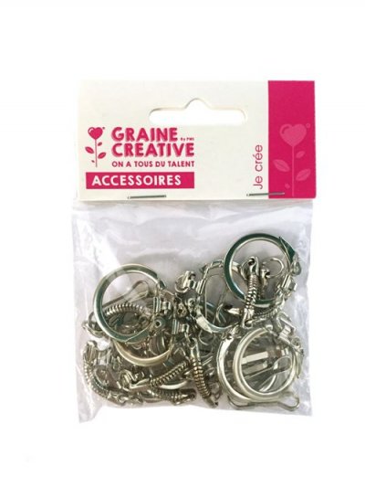 PW INTERNATIONAL PWI 24750 Porte-cl&eacute;s Mousqueton Sachet 10 Unit&eacute;s Couleurs Assorties