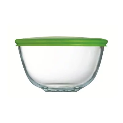 PYREX  bol de pr&eacute;paration + couvercle en plastique 14 cm transparent
