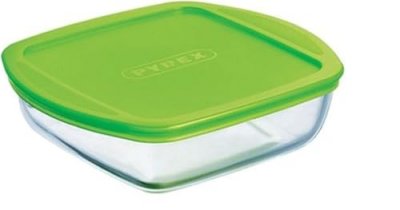 PYREX  - COOK&STORE - Plat carr&eacute; en verre avec couvercle 20*17 cm