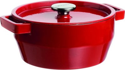 PYREX , SlowCook Cocotte ronde rouge 24 cm en fonte