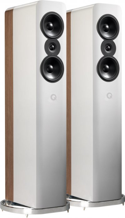 Q ACOUSTICS  Concept 500 Blanc & Ch&ecirc;ne - Enceintes colonne (la paire)